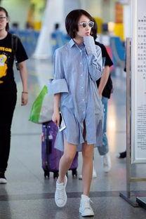 明星穿白条纹,明星们的优雅演绎